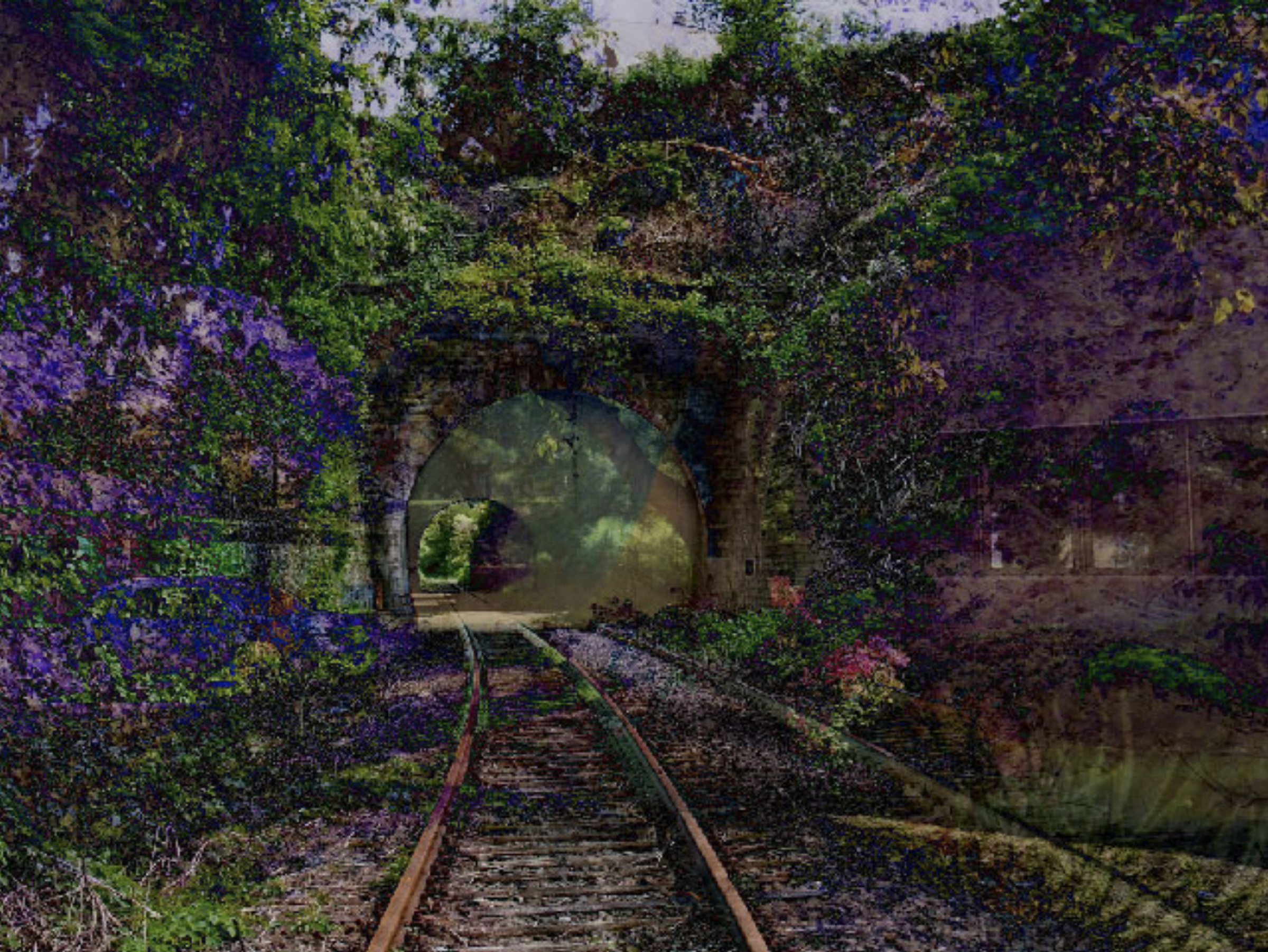 An AI-generated image depicting an abstract tunnel