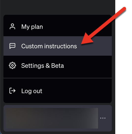 ChatGPT custom instructions