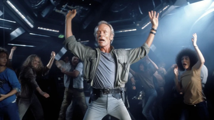 Bishop commands the dance floor in Aliens: The Musical.